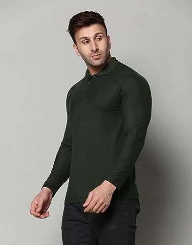Image of INKKR Full Sleeve Men's Solid Polo Neck T-Shirt Combo