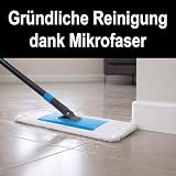 COM-FOUR® zestaw 4 pokrowców z mikrofibry, nakladka do mopa 42 cm, wklad do wszystkich rodzajów podlóg, pralny w 60 stopniach, trwala sciereczka (4 sztuki - bialy/szary)
