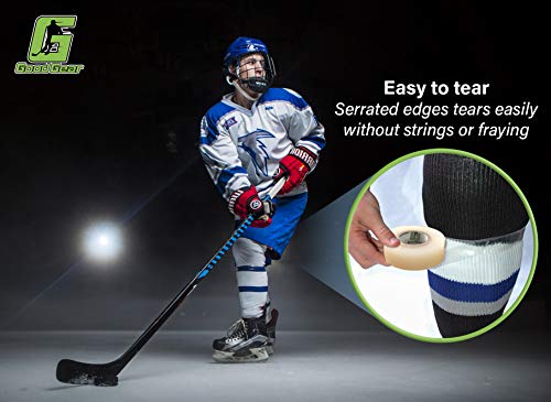 10 Pack Clear Sports Tape Hockey Tape For Socks And Gear, Easy To Stretch And Tear Shin Guard Tape By Good Gear #TOP4