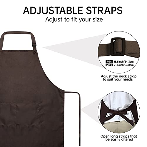 Harbolle 15 Pcs Mixed Color Painting Aprons For Women Men With Pockets Bbq Chef Kitchen Cooking Apron Bulk For Adults, Small #TOP3