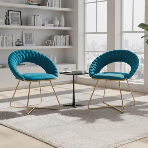 [Design Unico]: Lo schienale della poltroncina imbottita è realizzato con un delicato disegno a intreccio di velluto, che aggiunge un senso di gerarchia all'insieme di questa sedia. Allo stesso tempo, il design incavato aumenta la circolazione dell'aria e rafforza l'armonia tra la poltrona e l'ambiente circostante.