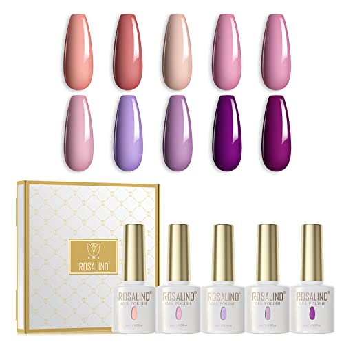 ROSALIND UV Nagellack Shellac Nagellack 10PCS Farbgel Color Nail Gel, Lila Rosa Rot Semi Permanent Nägel Shellac Set…