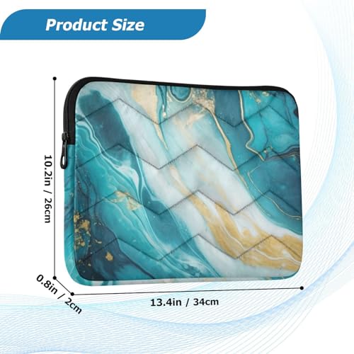 Funda para portátil 13-14 pulgadas con diseño mármol blanco y teal miniatura 3