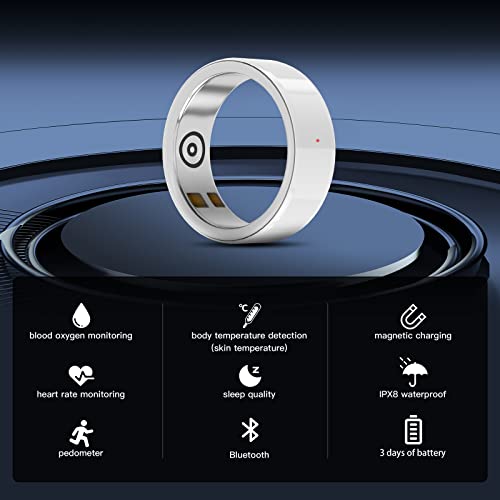 Ettg Ettgear Smart Ring Fitness Health Tracker For Heart Rate Monitor/Sleep Monitor/Pedometer/Body Temperature/Blood Oxygen, App Compatible With Ios/Android, Ipx8 Waterproof For Women & Men #TOP1