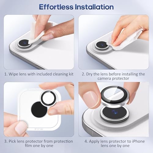 Image of CLITZ for iPhone 17 Air Camera Lens Protector Original Individual Lens Screen Protector | 9H Hardness, Scratch-Resistant, Case Friendly (Silver)