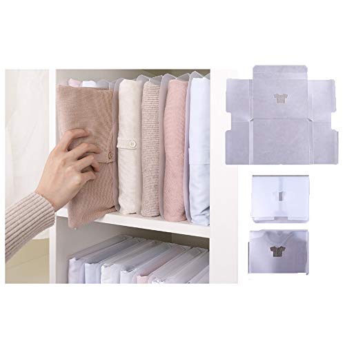 SXYLOB Lot de 5 organisateurs de vêtements 5 couches pour T-shirt, vêtements pliants, étagères, placards, cloison séparée Cover