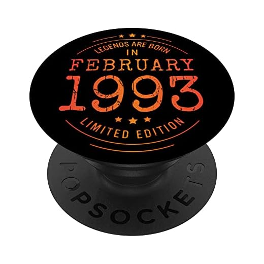 Cumpleaños Febrero 1993 Edición Limitada Regalo February PopSockets PopGrip Intercambiable