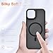 YENAPOON for iPhone 14 Case, iPhone 13 Case, with 1 Screen Protector, Matte Magnetic Slim Phone Cover, Support for Magsafe, Shockproof Protection Translucent Frosted Back,Black