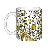Hnnkloy Botellas de aceite de oliva orgánico,Taza de cerámica grande para café, ideal para cocina, restaurante, oficina o cafetería, 330 ml.