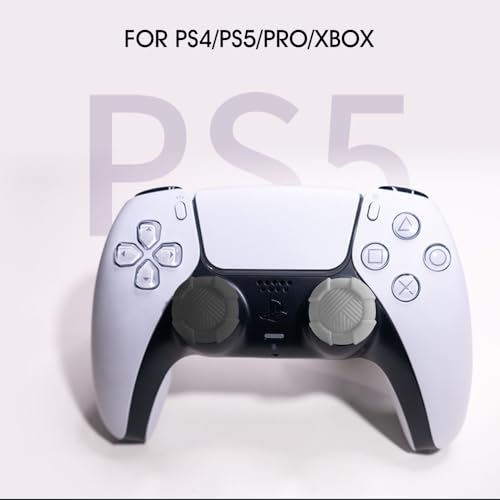 Image of PERFECTSIGHT Thumb Grip Caps for PS5 PS4 Xbox Series XS Xbox One Switch PRO Controller Steam Deck 6 PCS Soft Rubber 3D Thumbsticks Button Joystick Cover Set, Black and Grey
