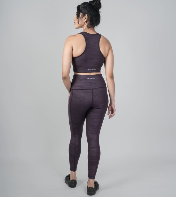 Image of Gym Wear Co-ord Set for Women Stretchable Top & Leggings for Women's & Girls Suitable for Yoga Jogging & Gym Western Coord Set