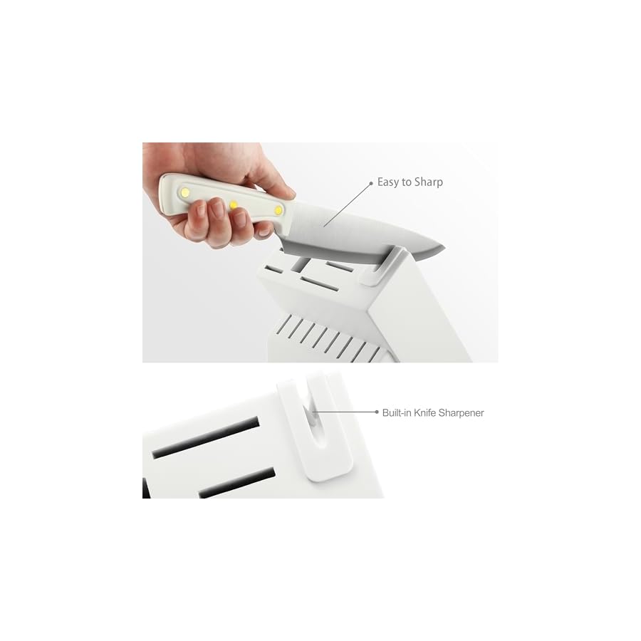 McCook-Knife-Sets-White-High-Carbon-Stainless-Steel-Kitchen-Knife-Sets-with-with-Built-in-Sharpener McCook® Knife Sets, White High Carbon Stainless Steel Kitchen Knife Sets with with Built-in Sharpener