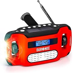 Cargadores Para Radio Portatil Duronic Apex Radio Am FM Portátil Pequeña Recargable Linterna |Carga Solar USB o Manivela Dinamo | Conector Auriculares y Alarma | Pantalla Digital Retroiluminada Emergencias Camping Senderismo