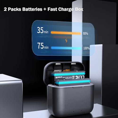 Image of 2 Pack 1800mAh 360X3 Battery with Charger Hub for Insta 360 ONE X3