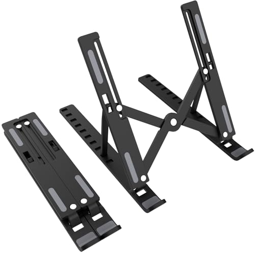 ASVVPF Laptop Stand For Desk,Laptop Riser For Desk,ABS+Silicone Computer Stand,Portable/Adjustable/Foldable/Folding Laptop Stand Travel Laptop Raiser For macbook Air/Pro,10-15.6 inch Laptops/Tablets