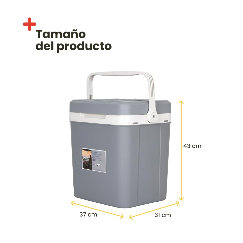 Nevera Portatil ELectrica 24L - Nevera 12V para Camping Compacta Escapadas, Picnic o como Nevera Coche