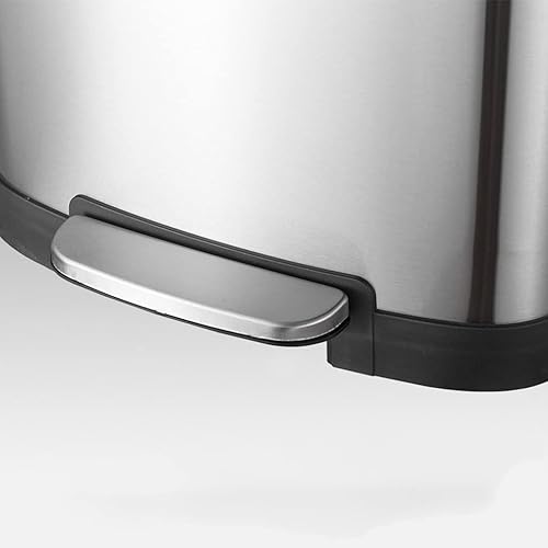 Miniatura 5 de BONAD Basurero de acero inoxidable de gran capacidad para baño, 50 L, oficina, hogar, cocina, exterior, interior, tipo pie, papelera clasificable