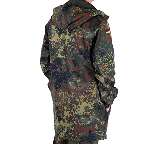 Image of Original German Army Field Jacket Military Issue Hooded Parka Flecktarn camouflage Combat