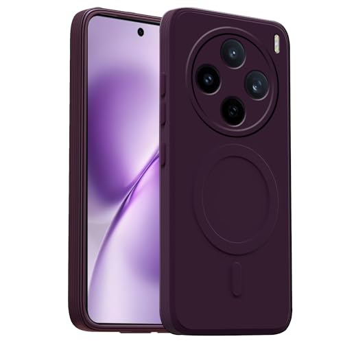 Image of amazon basics Back Cover for Vivo X200T 5G Soft Matte Silicone Mag-Safe Design (Mag-Safe Not Support) Camera Protection | Slim Fit Bumper Cover (Purple)