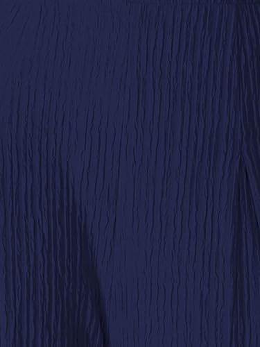 Image of Shasmi Women's Elegant High Waist Wide Leg Pants - Textured Solid Color Loose Fit Long Trousers | Casual Beach & Airport Outfit | Lightweight Flowy Palazzo Style (Trouser 259)