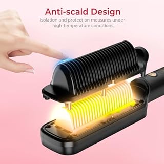 Brosse Lissante Pour Cheveux, Brosse Lissante, Brosse Chauffante Lissante 2 en 1 Avec Générateur Ionique Et Miroir Intégré, 6 Réglages De Température