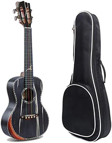 Ukulele Wood 23 Inches Concert Ukulele Professional Uke Hawaii Kids Small Guitar with Gig Bag for Kids Students Beginners (Color : Black, Size : 23 inches)