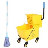 ZoraYorce Cubo de plástico de 24 litros, resistente al desgaste, para limpieza de hoteles, antideslizante, para casa, restaurante, salón