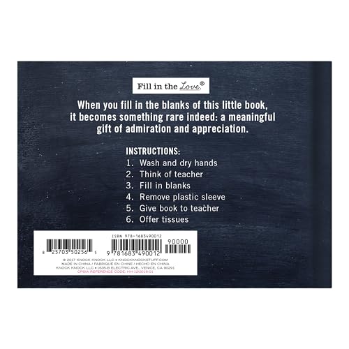 Knock Knock Why You're the Best Teacher Ever Fill in the Love Book Fill-in-the-Blank Gift Journal, 4.5 x 3.25-inches - Thumbnail 2