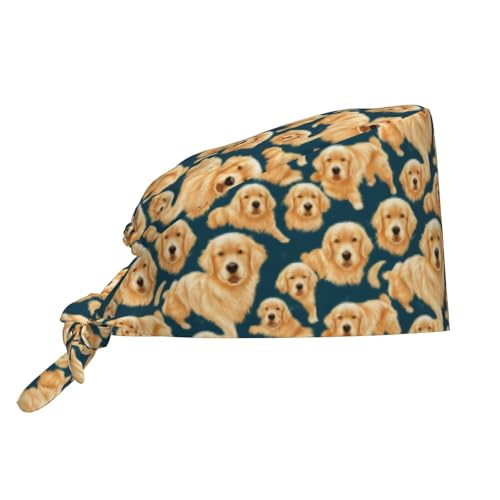 Image of Working Cap Scrub Cap with Sweatband Adjustable Unisex Women Tie Back Hat Nurse Surgical Caps