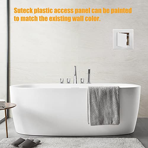 Teqooza 4X4 Inch Plastic Access Panel For Drywall Ceiling Reinforced Plumbing Wall Access Doors Removable Hinged, White #TOP4