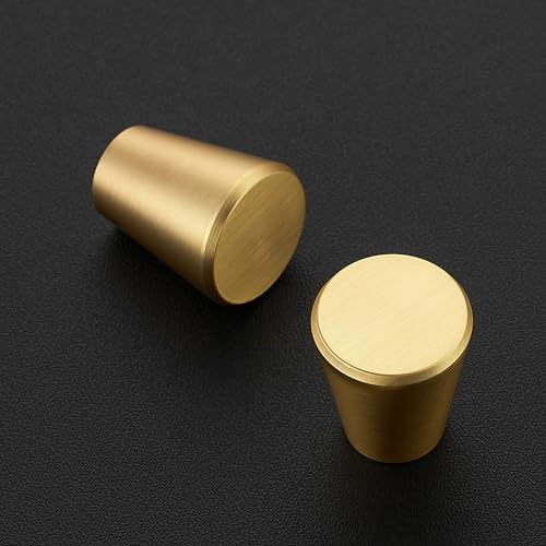 Image of Ravinte Brushed Brass Cabinet Knobs Drawer Knobs, 3 /4 Inch, 25 Pack | Round Knob Shape, Smooth Pull Grip, Kitchen Cabinet Update, For Dressers, Drawers, Cabinet Doors, Furniture Hardware Projects