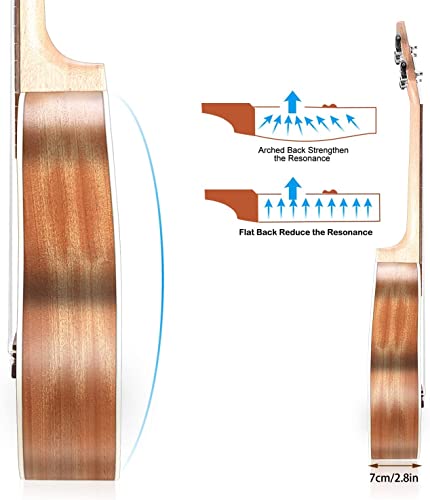 Hricane Tenor Ukulele 26 Inch Professional Ukelele For Beginners Adults, Uks-3 Sapele Hawaiian Ukele With Bag, Digital Tuner, Strap, 4 Strings Set, Pick, Cleaning Cloth #TOP1