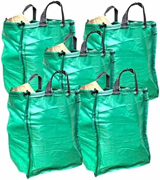 2 x Garden Waste Bags - 90 Litre - Sacks - With Bottom Handles - Heavy Duty Garden Recyclable for Grass Leaves Storage Sold By A&A Supplies UK (2, 90L (45x45x45cm))