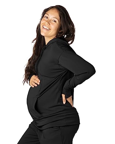Kindred Bravely Women’s Nursing Hoodie, Breastfeeding Sweatshirt (Black, Medium) - Thumbnail 3