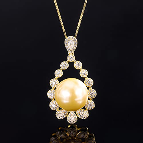 Pendentif grosse perle 16mm diamants KELIEQA : le bijou idéal contre les colliers trop discrets