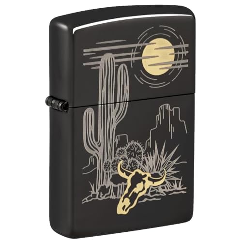 Zippo Western Design High Polish Black Pocket Lighter