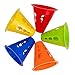 Famgee 3 Inch Plastic Windproof Slalom Cones Inline Roller Skating Cones Pile Cup Obstacle Roadblocks Traffic Road Cones Set for Skate Practice Soccer Sport Agility Training with Holes 5 Colors 20 Pcs