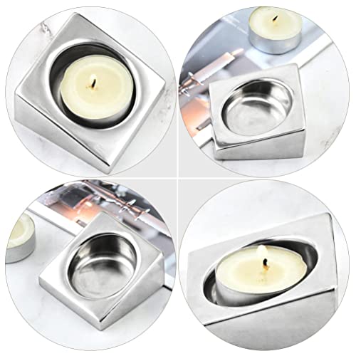 Ganazono Black Sconce Stainless Steel Candle Holder Tealight Candle Holders Desktop French Candle Stand Holder For Dinner Wedding Table Centrepiece Tapered Candlestick Holders #TOP3