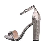  Ital Design Damenschuhe Sandalen & Sandaletten High Heel Sandaletten, PM38-1-, Kunstleder, Silber, Gr. 37