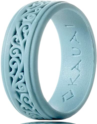 KAUAI - Silicone Wedding Rings for Men Timeless Elegance Ring Collection. Leading Brand, from Leading Brand, from The Latest Artist Design Innovations to Leading-Edge Comfort, Size 5