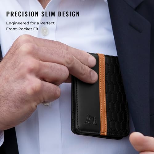 Image of Kings Loot Wallet for Men | Minimalist Slim RFID Blocking Leather Design with Cash Pocket & Card Pull Strap | Holds 1-12 Cards | Stylish & Durable Wallets | Supercar Collection (Midnight Ember)