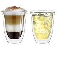 Set di 2 bicchieri da caffè a doppia parete, a forma di cuore, con manico e cucchiaio, in vetro per caffè, cappuccino, latte, latte, regalo di San