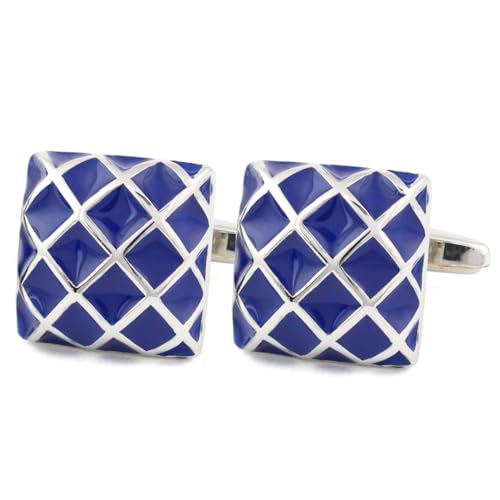 Image of Peluche Blue Enamel Cufflinks for Men