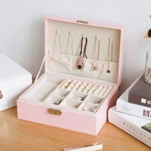 Boîte de rangement bijoux double couche le cadeau idéal avec serrure intégrée - 6