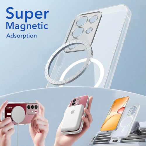 Image of Jkobi Lifetime Anti-Yellow MagSafe Compatible Clear Back Cover Case for Realme 15X (Sleek Hard Crystal | Shockproof and Camera Protection)
