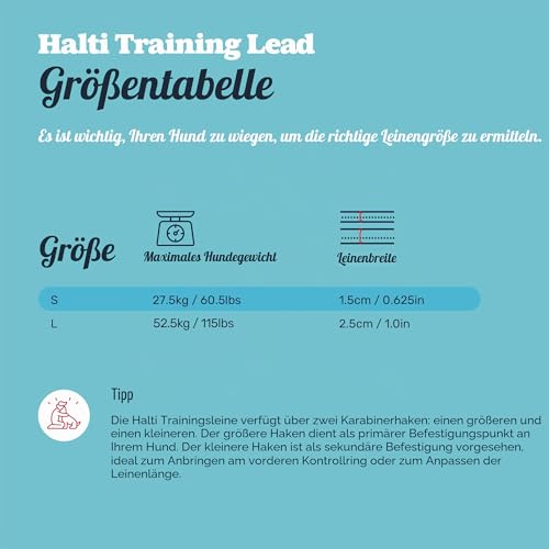 Halti Doppelführleine für Hunde | Größe Groß, Schwarz, 2m