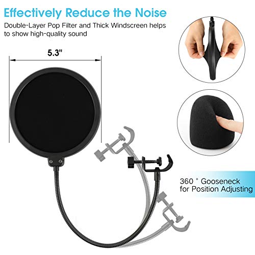 image for Microphone Stand, EPTISON Mic Boom Arm with Adjustable Suspension Scis