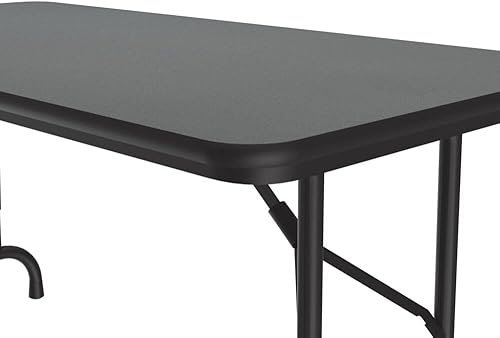 Miniatura 45 de Correll - Mesa plegable de altura ajustable y resistente, parte superior laminada de alta presión, fabricada en Estados Unidos, delantal de acero