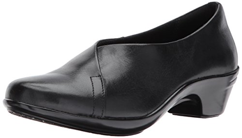 Aravon Women's Kitt Asym Dress Pump, Black Leathe, 8.5 Wide