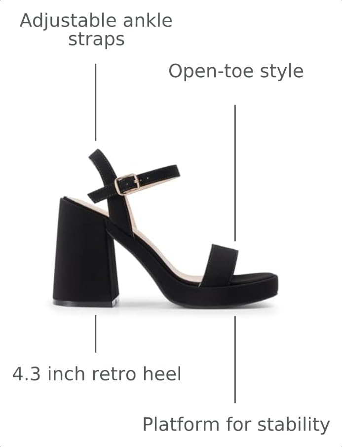 Image of DREAM PAIRS Heels for Women Block Chunky Platform Sandal